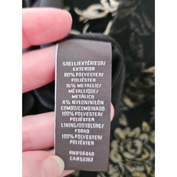 Vera Wang Black & Gold Metallic Brocade Party Cocktail Dress Size 2 Gorgeous! - Picture 14 of 16